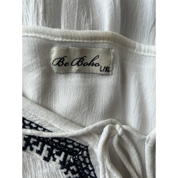 Boho Dress White Layered Tiered Coverup Beachy Resort Cruise Festival Fairy L-XL - Picture 4 of 9